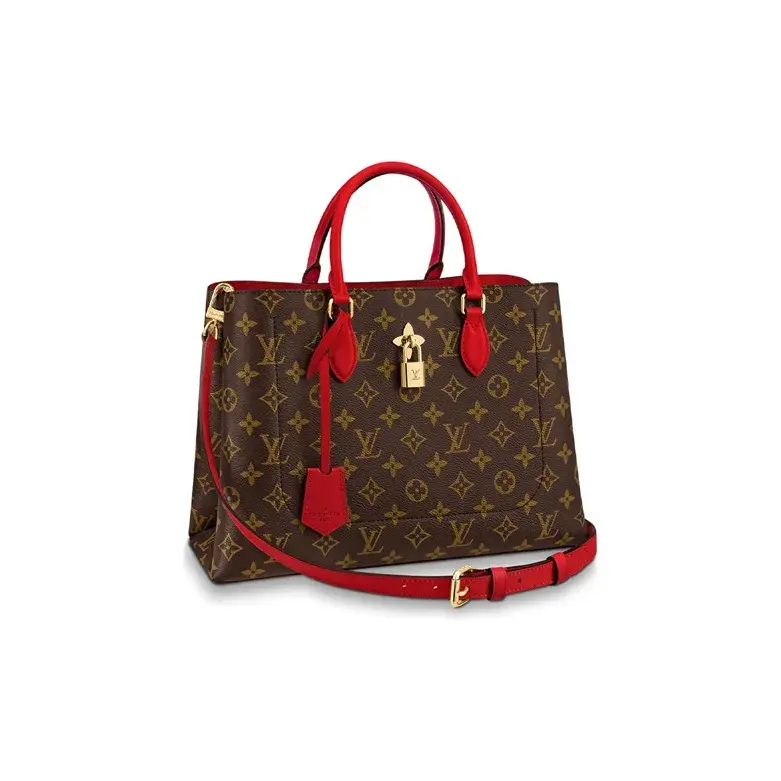 Pre-owned Louis Vuitton Canvas Shoulder Bags Flower Tote with Classic Monogram Logo Print Coated Available as Shoulder Crossbody and Handheld Bag