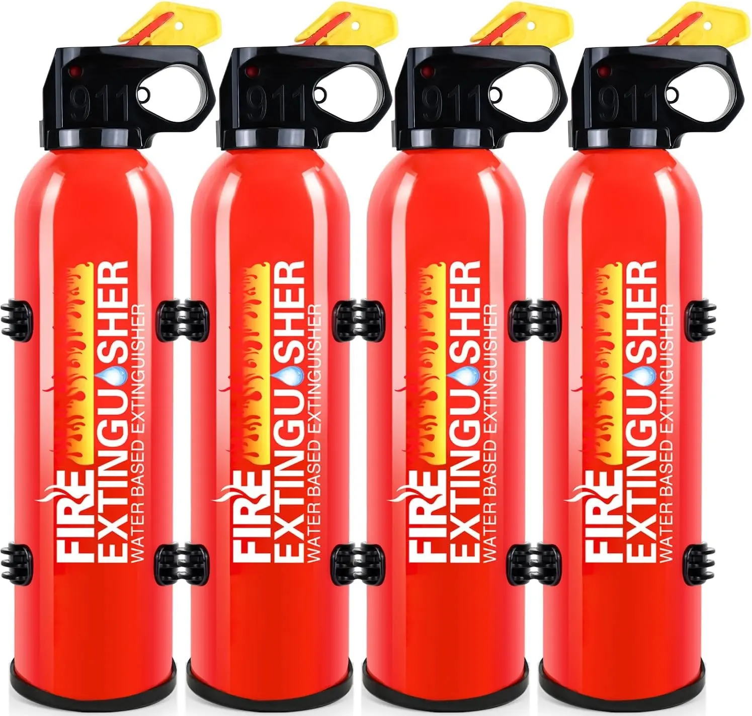 Fire Extinguisher for Home with Wall Mount - 4 Pack Upgraded 8-in-1 Portable Fire Extinguisher for Car Vehicle Boat House Kitchen, Water-Based Fire Extinguisher for A, B, C, K Fire