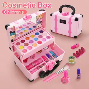 Kids Makeup Kit for Girls, Princess Real Washable Pretend Play Cosmetic Set Toys with Mirror, Make up set for Kids Real,Christmas gifts, Toy for kids girl