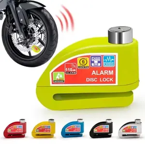 Motorcycle Bicycle Lock Alarm Safety Protection Padlock Disc Aluminum Alloy Anti-Theft Reminder Rope Lock Bag Motorcycle Accesso