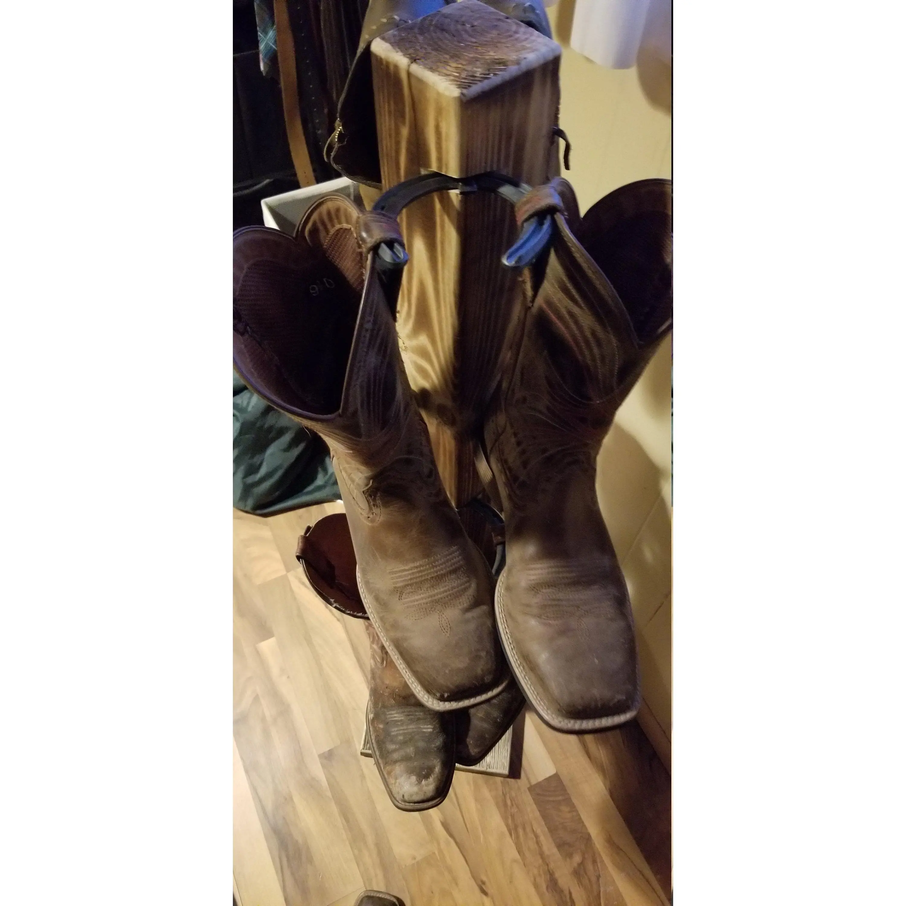 6 Pair Cowboy Boot Tree Rack Vertical Western Boot Organizer