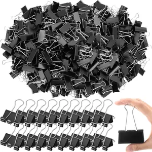 200pcs Heavy-Duty Jumbo Size 2-Inch Binder Clips, Bulk Black Metal Paper Clamps with Secure Hold for Office Supplies, Teachers