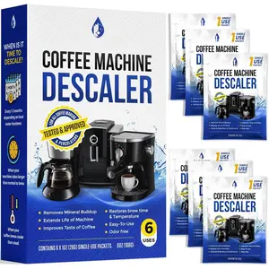 Descaling  Solution (6-Uses) Coffee Machine Descaler Cleaner | Compatible with    Delonghi  | To Descale Automatic Coffee Pots & Makers & Espresso Machines