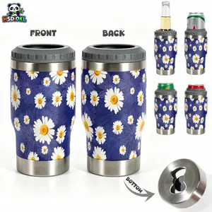 1 pc, 2-in-1 Vacuum Insulated Can Cooler with Bottle Opener, Stainless Steel Beer Can Insulator, Multi-functional Drink Holder for BBQ, Backyard Party, Beach, Camping, Tailgate, Road Trip, Ideal Beer Gifts & Gad, Drinkware