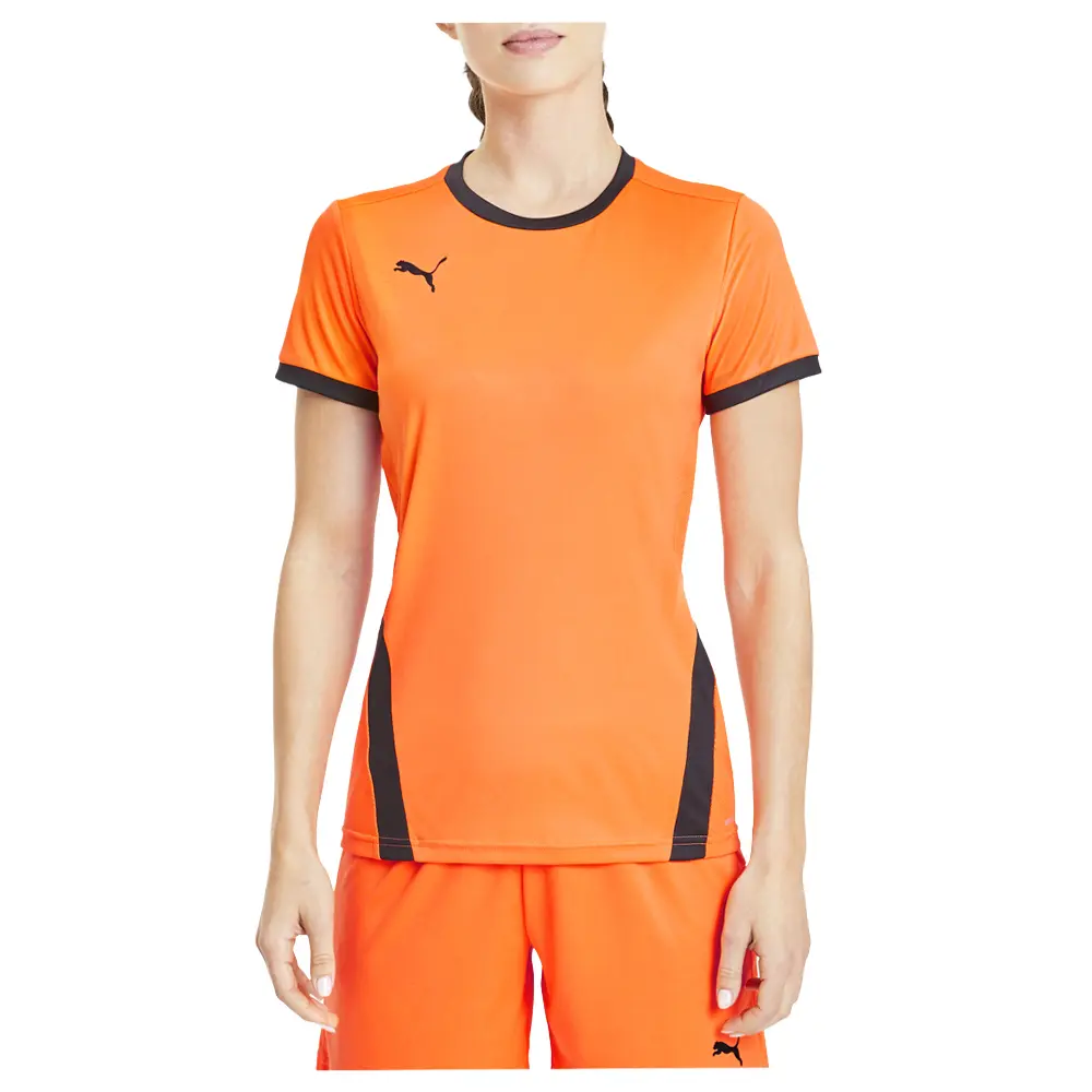 PUMA Womens Team Goal 23 Crew Neck Short Sleeve Jersey Casual - Orange