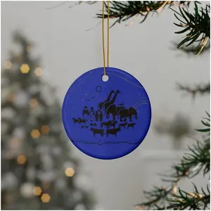 Noah's Animals Ceramic Ornaments - Circle, Star, Heart and Oval Shapes