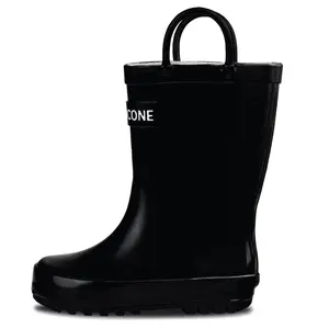 Shiny Black Rain Boot - Stylish Kids Footwear with Durable Design and Comfortable Fit