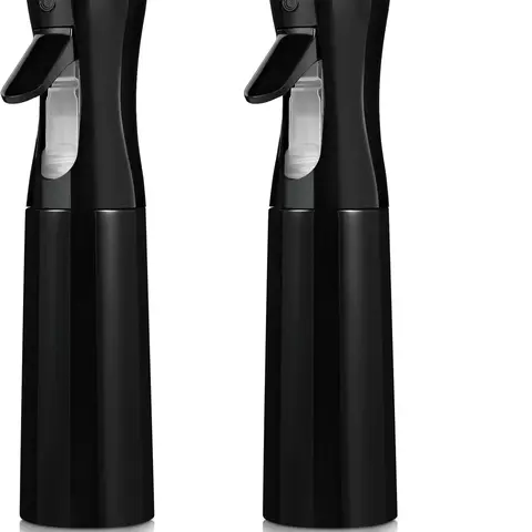 2-Pack Continuous Fine Mist Spray Bottles for Hair - Ultra-Fine Mist for Hairstyling, Cleaning, Plants & More - BPA-Free, Leak-Proof, 360° Spray, Durable - 300 ml/10.1oz per Bottle - Unisex