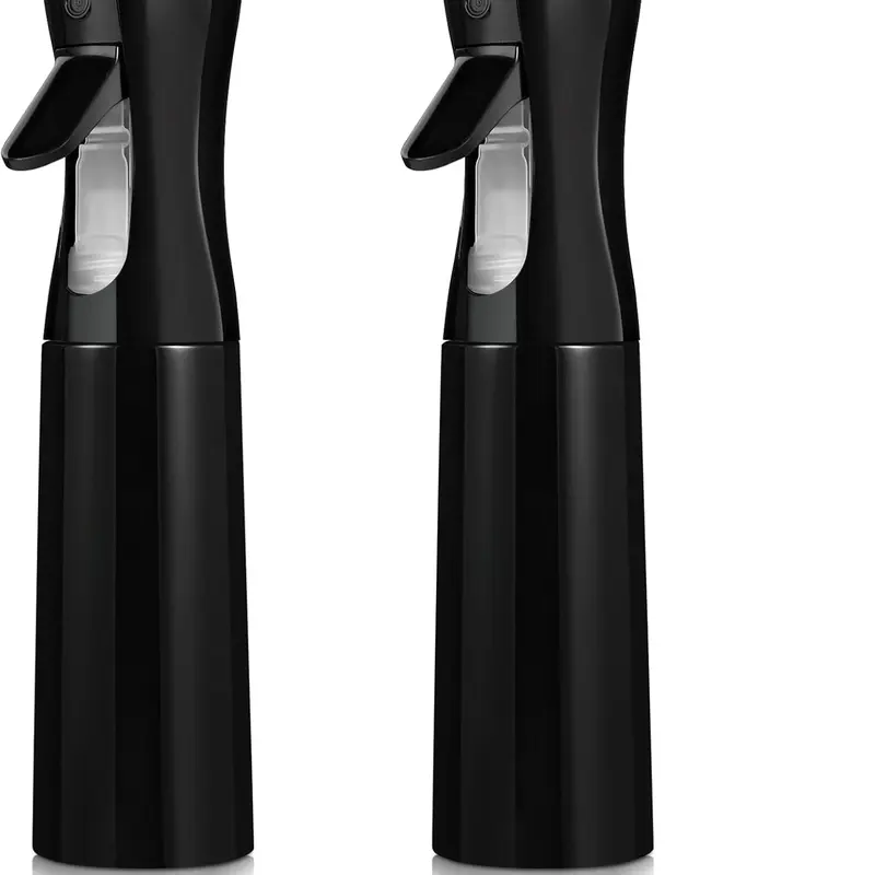 2-Pack Continuous Fine Mist Spray Bottles for Hair - Ultra-Fine Mist for Hairstyling, Cleaning, Plants & More - BPA-Free, Leak-Proof, 360° Spray, Durable - 300 ml/10.1oz per Bottle - Unisex