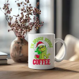 Gr!nch Before Coffee Mug | Funny Christmas Gift with Retro Twist | Perfect Holiday Mug for Coffee Lovers & Xmas Cheer