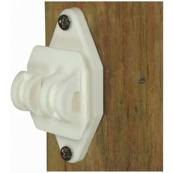 Field Guardian 102168 Wood Post Insulator, White Polyethylene Nail-On Mount with Smooth Surface for Hi-Tension Fence, Nail/Screw Mount, Strong Claws, Functional, 10X8x3", Fence Mount