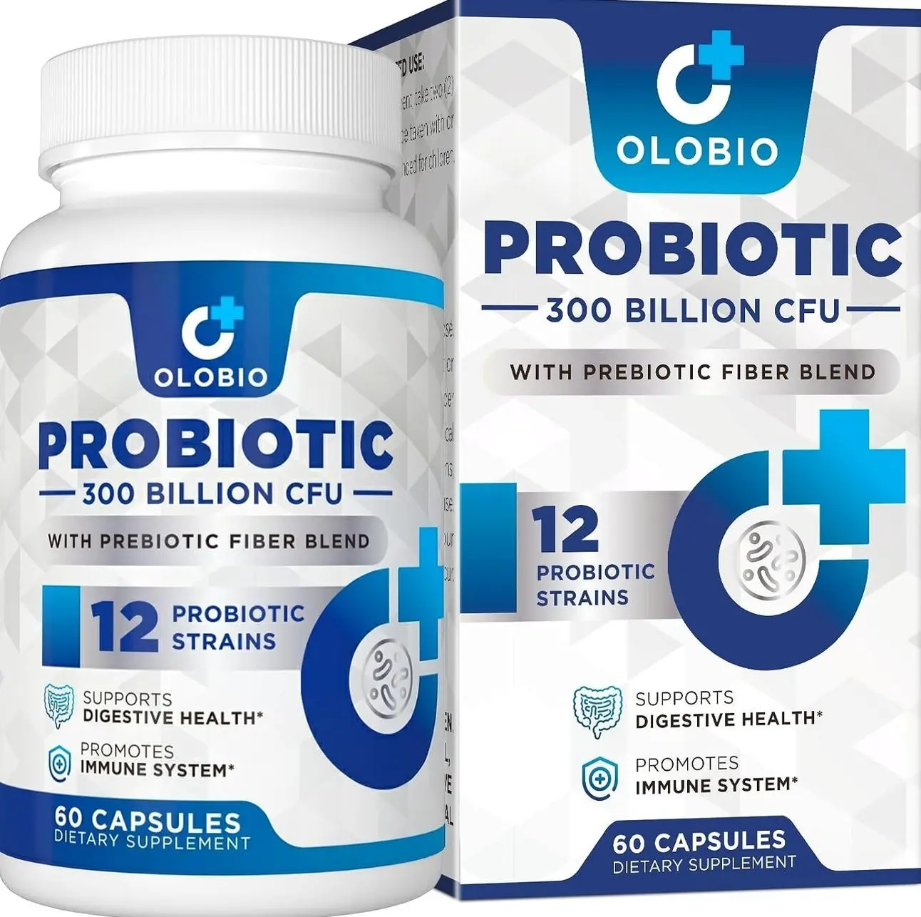 300 Billion CFU Probiotic, 12 Strains with 3 Organic Prebiotics, Probiotics for Women and Men, Daily Supplement for Digestive, Immune, Gut & Bloating Health, Shelf Stable, Vegan, 60 Counts