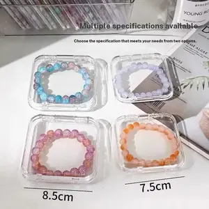 Five-Piece Crystal Bracelet Storage Box, Dustproof Acrylic Jewelry Organizer, Small Transparent Case for Necklaces and Accessories