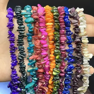 5×8 mm natural shell irregular spacer beads, multicolor options, enhanced colored shells, handmade bead materials for DIY bracelets and necklaces