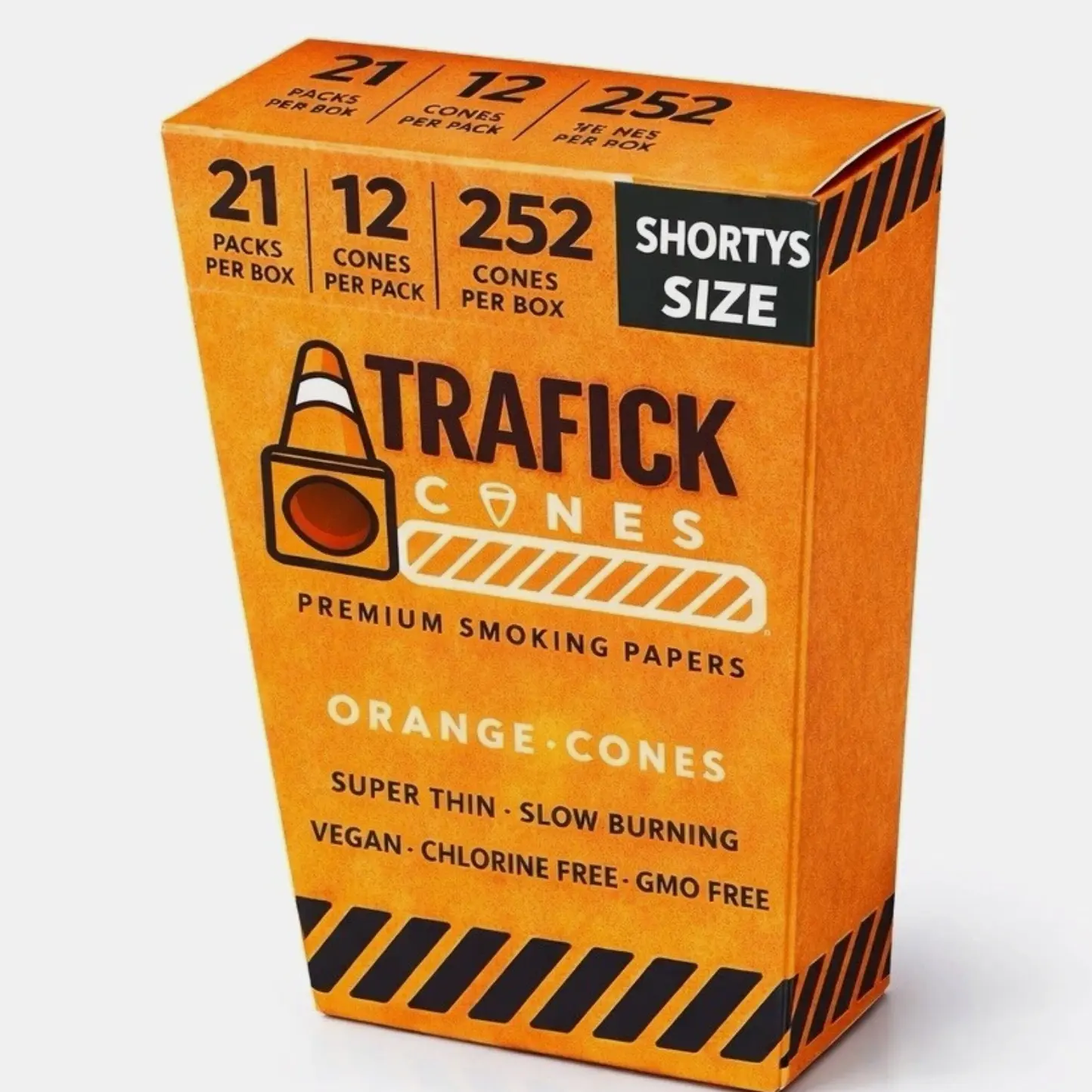 Trafick Cones, Shorty Dogwalker, 252 Pre Rolled Paper Cones, 53mm, Slow Burn Natural Rolling Papers, 21 Packs x 12 Cones, Ultra Thin, Even Burn, Easy Fill Paper, Ready to Use Paper Cones, Vegan, All Natural Paper, Compact Pocket Size for Personal Rolling
