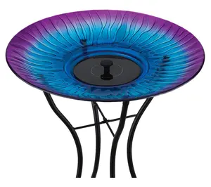 Regal Art & Gift 18" Solar Fountain/Birdbath -Purple