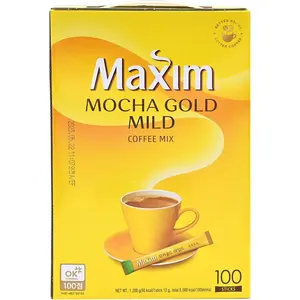 Haitai DS Maxim Mocha Gold Sweet Creamy Stick-Pack Instant Coffee Mix, 100 Single-Serve Sticks, 42.33oz Caffeinated Korean Beverage with Flavor, Creamer, Sweetness, Sugar, Non-Dairy Creamer, Coffee, Creamer, Sweetness