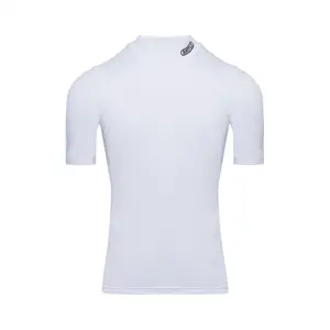 PRO Mock Neck Short Sleeve Compression Shirt for Summer - Fast Drying Moisture Wicking with Side Mesh Panels & Compression Fit