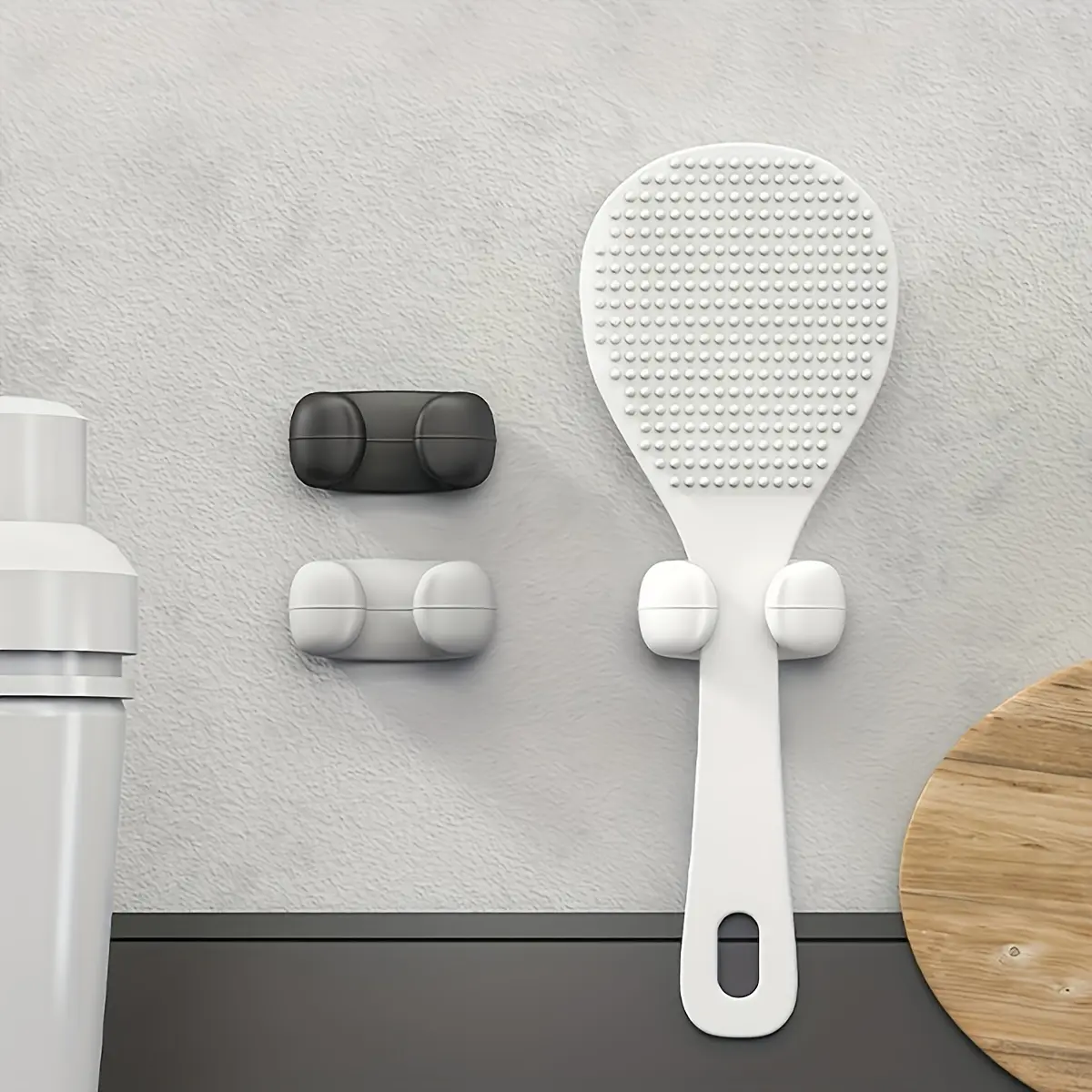 1PC Electric rice cooker accessories, rice spoon holder holder, kitchen storage rack, new rice spoon storage hook clip, Cutlery Organizers, Durable Kitchen Tool