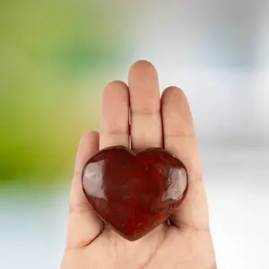 Red Jasper Heart Palm Stone, Polished Crystal Stone for Chakra Balancing, Meditation, Spiritual and Crystal Gift