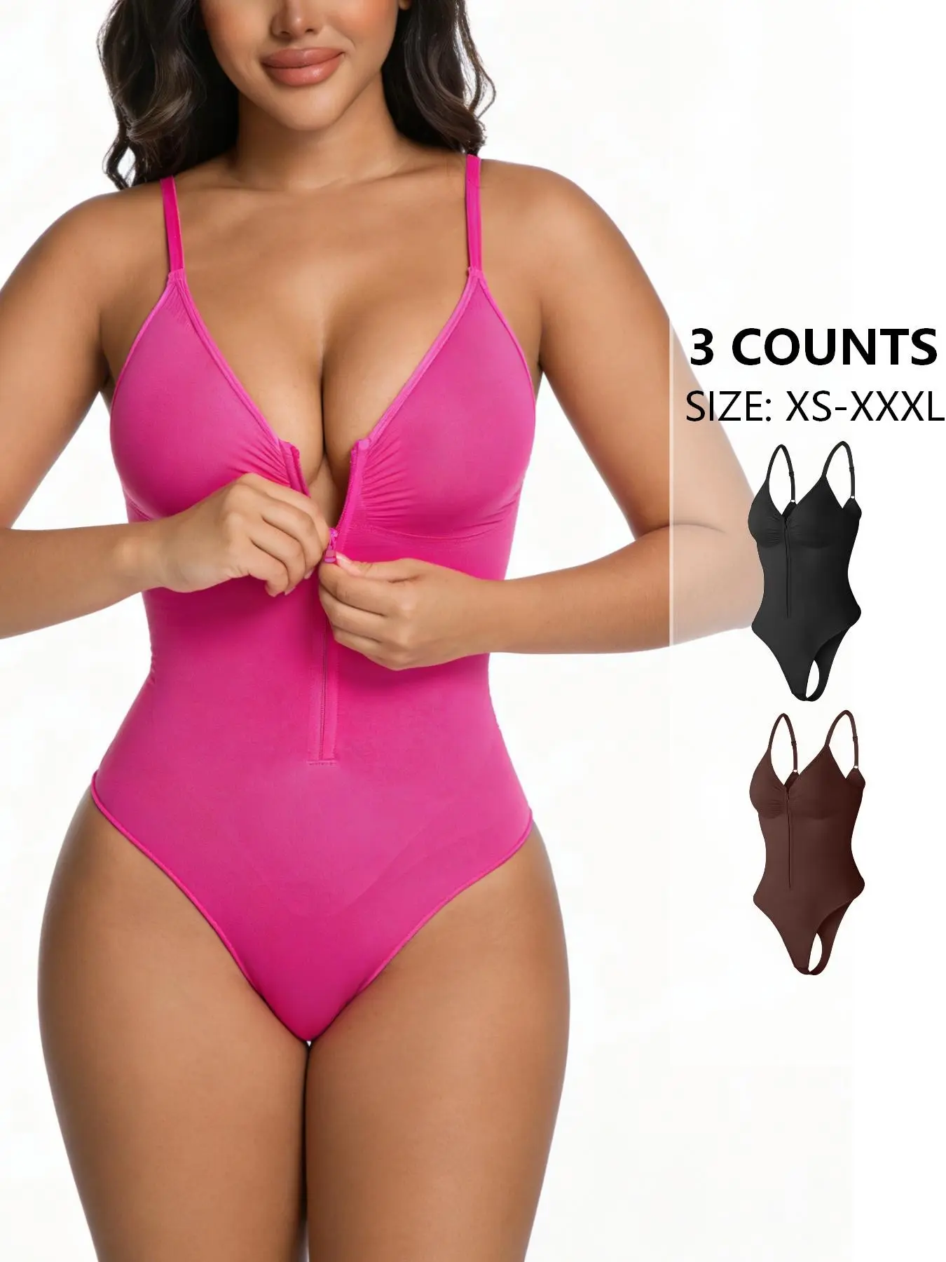 Zipper Shapewear, Ruched Tummy Control Seamless Comfortable Waist Cincher, Butt Lifter One-Piece Body Shaper, Best-Selling Abdominal Slimming Suit