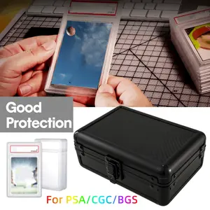 1pc 1-Slot Carbon Fiber Pattern For PSA CGC BGS Graded Trading Cards Slab Case Storage Box Single Card Slab Alloy Holder, Sports Basketball Football Baseball Cards Slabs Collector Cards Box (Card Slab Not Included)