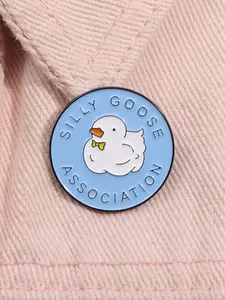 Silly Goose Association Enamel Pin Funny Animal Metal Brooch Clip Lapel Backpack Badge Fashion Jewelry Accessories Gift for Friends Men Accessories