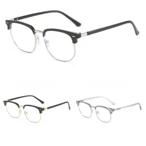 Minimalist Lightweight Square Metal Frame Optical Glasses, Classic Clean-Style for Men, Ideal for Work, Casual Outdoor & Cycling Leisure Activities, Blue Light Glasses, Square Shape