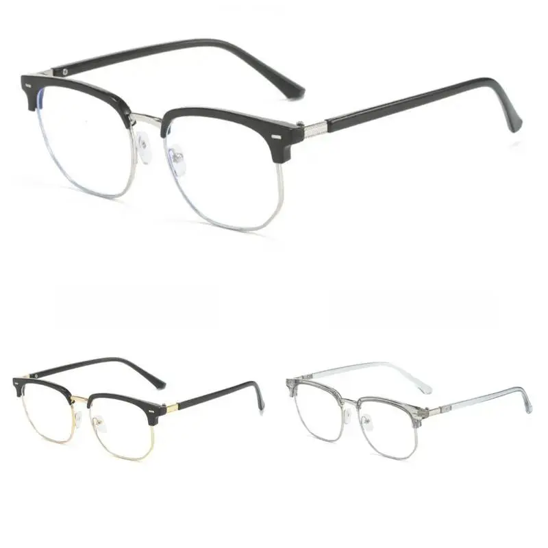 Men's Minimalist Square Frame Blue Light Optical Glasses - Lightweight Eyeglasses, Square Frame Eyewear, Classic Clean-Style Accessory for Work & Cycling