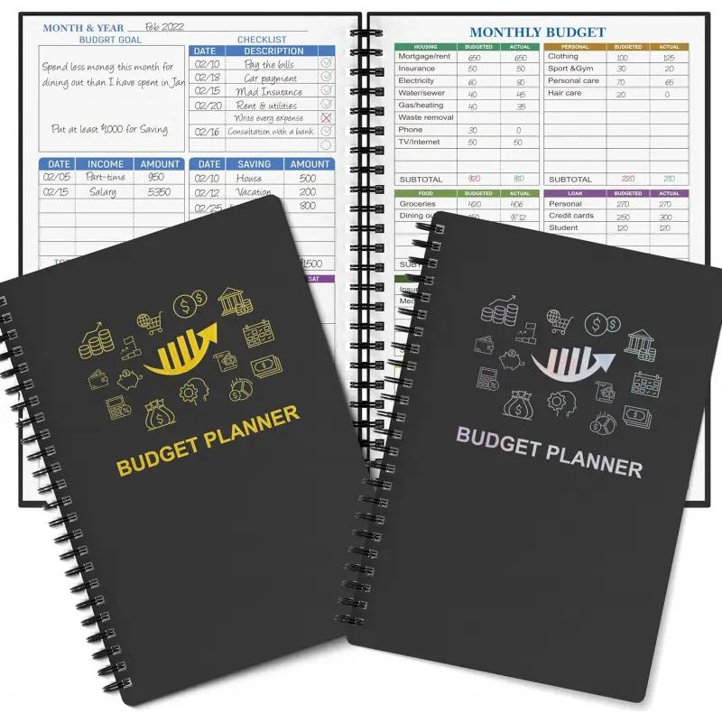 Budget Planner - Monthly Finance Organizer with Expense Tracking Notebook, Effectively Manage Funds, Undated Financial Planning/Ledger, Start Anytime, A5 (8.6x5.9 inches), 100 GSM Paper - Silver