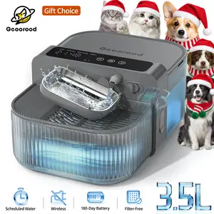 【Geoorood】Automatic Cordless Pet Water Fountain - Wastewater Separation & Filter-free, 6-Month Rechargeable Battery, Stainless Steel Bowl for Cats & Dogs, 3.5L+2L Water Tank, Auto Refill Always Fresh Water #TikTokShopHolidayHaul #Christmas #PetChristmas