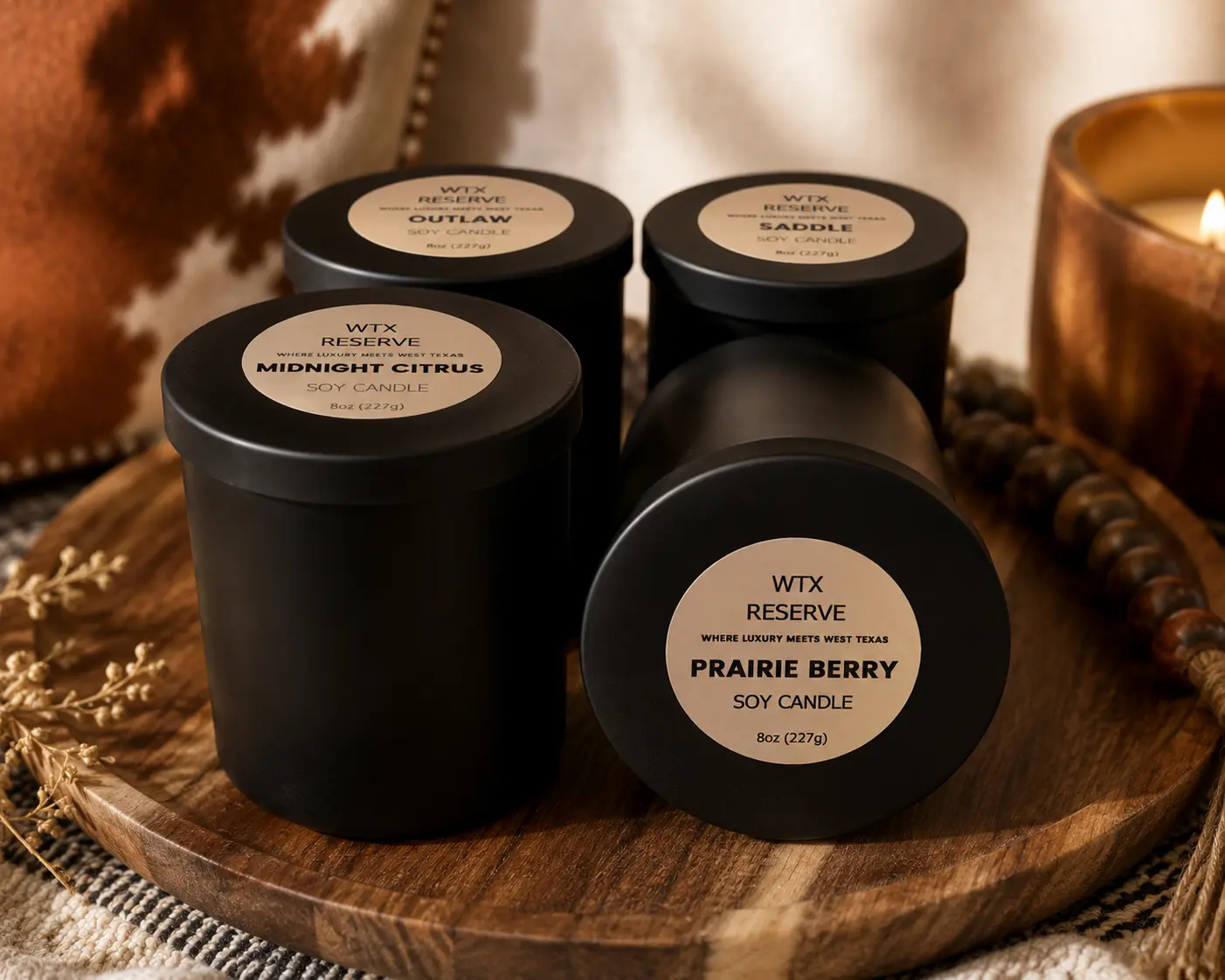 WTX Reserve Soy Candle – Long-Lasting Scented Home Decor & Supplies Item