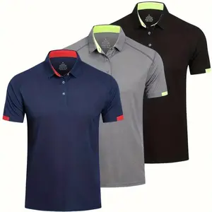 Men's Casual Button Up Tropical Lightweight Breathable Polo Shirt Menswear Loose Outdoor Top Collar Shortsleeve Simple Stylish Day Golf Gym Multicolor