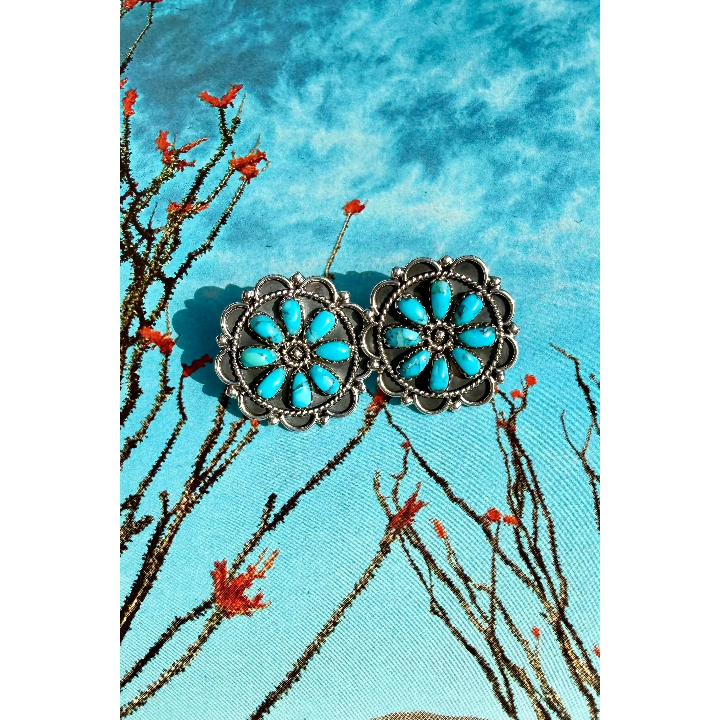 Turquoise Cluster Earrings