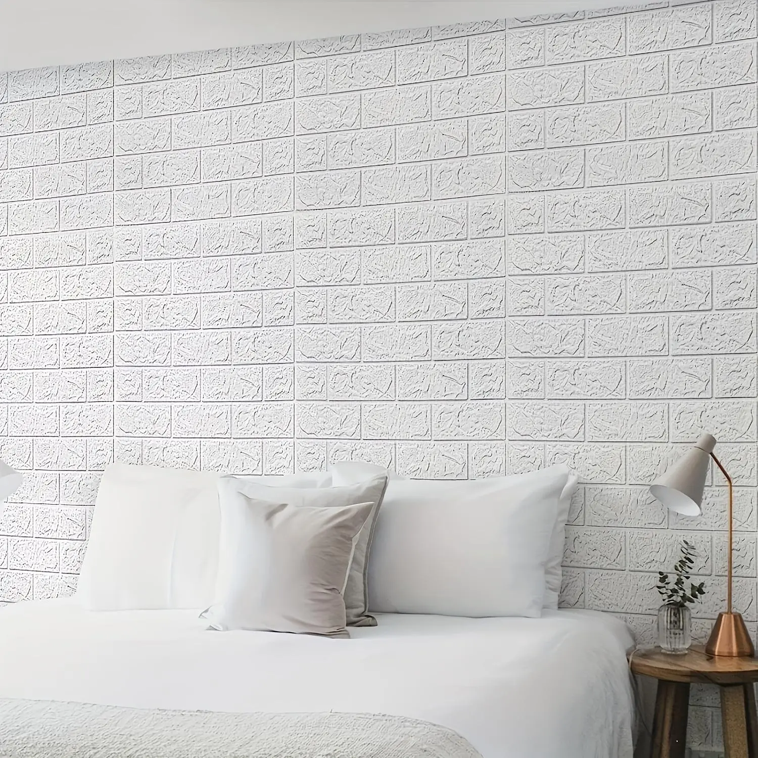 100pcs Ultimate 3D Wall Sticker Panels - Self-Adhesive Foam Brick Wallpaper - Waterproof, Realistic Effect - Ideal for Living Room, Bathroom, Kitchen & Bedroom Decor - Easy Install, Durable