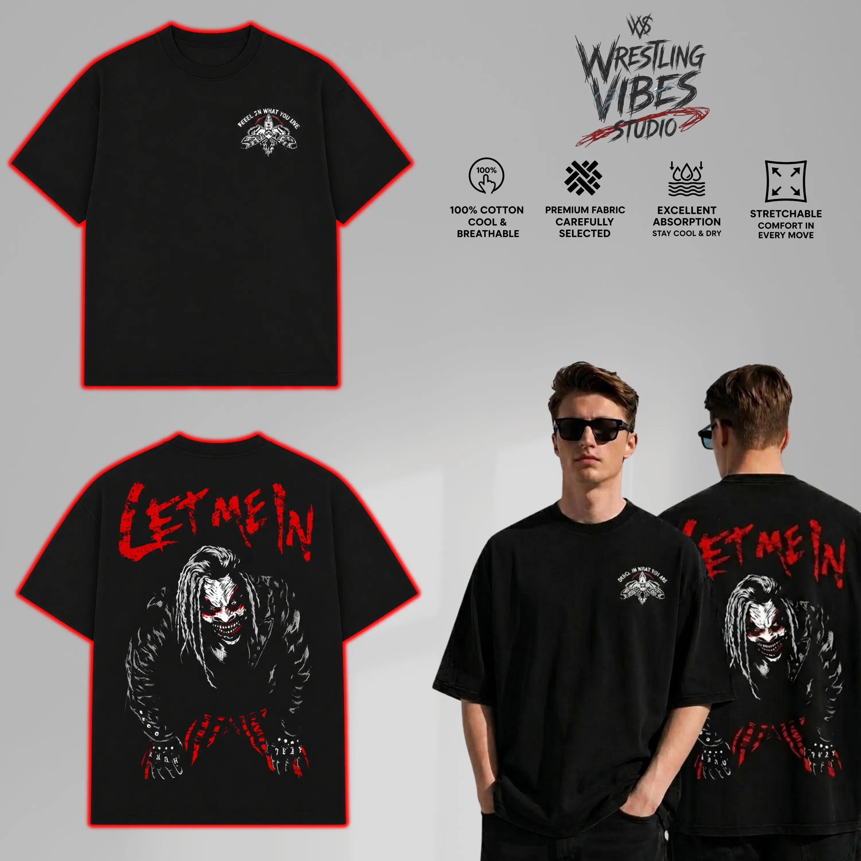 WWE Bray Wyatt The Fiend Let Me In T-Shirt Vintage Oversized Graphic Champion Tee – Y2K Premium Cotton Top Trendy Streetwear Unisex Wrestling Fan Gift