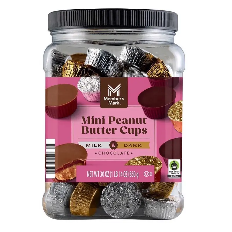 Member's Mark Mini Peanut Butter Cups, Milk & Dark Chocolate Candy, 30 oz.