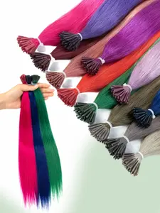 I Tip Real Human Hair Extensions - Natural Looking Hair, Invisible,Straight Fusion Extensions, Unisex, Suitable for Makeup, Self-Care, Y2K Gothic Style, Gifts, Travel, Parties