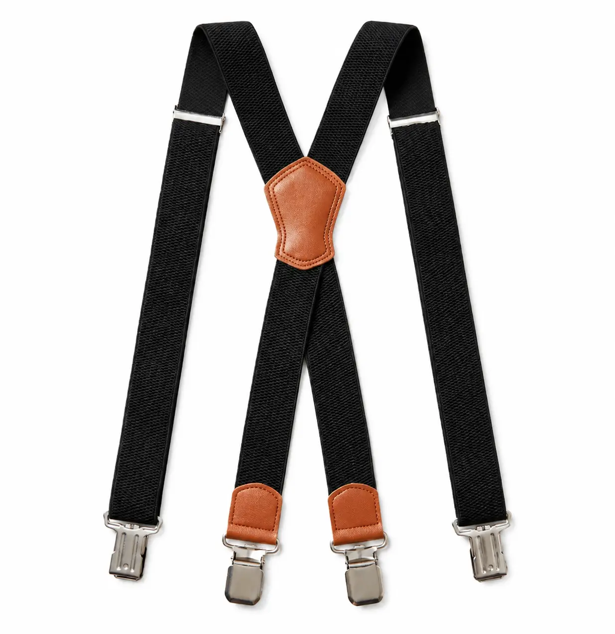 Men's Heavy-Duty Work Wear Suspenders - 1.48 in Wide X-Back, Adjustable Elastic Fabric Suspenders with Sturdy Clips for Jeans, Pants