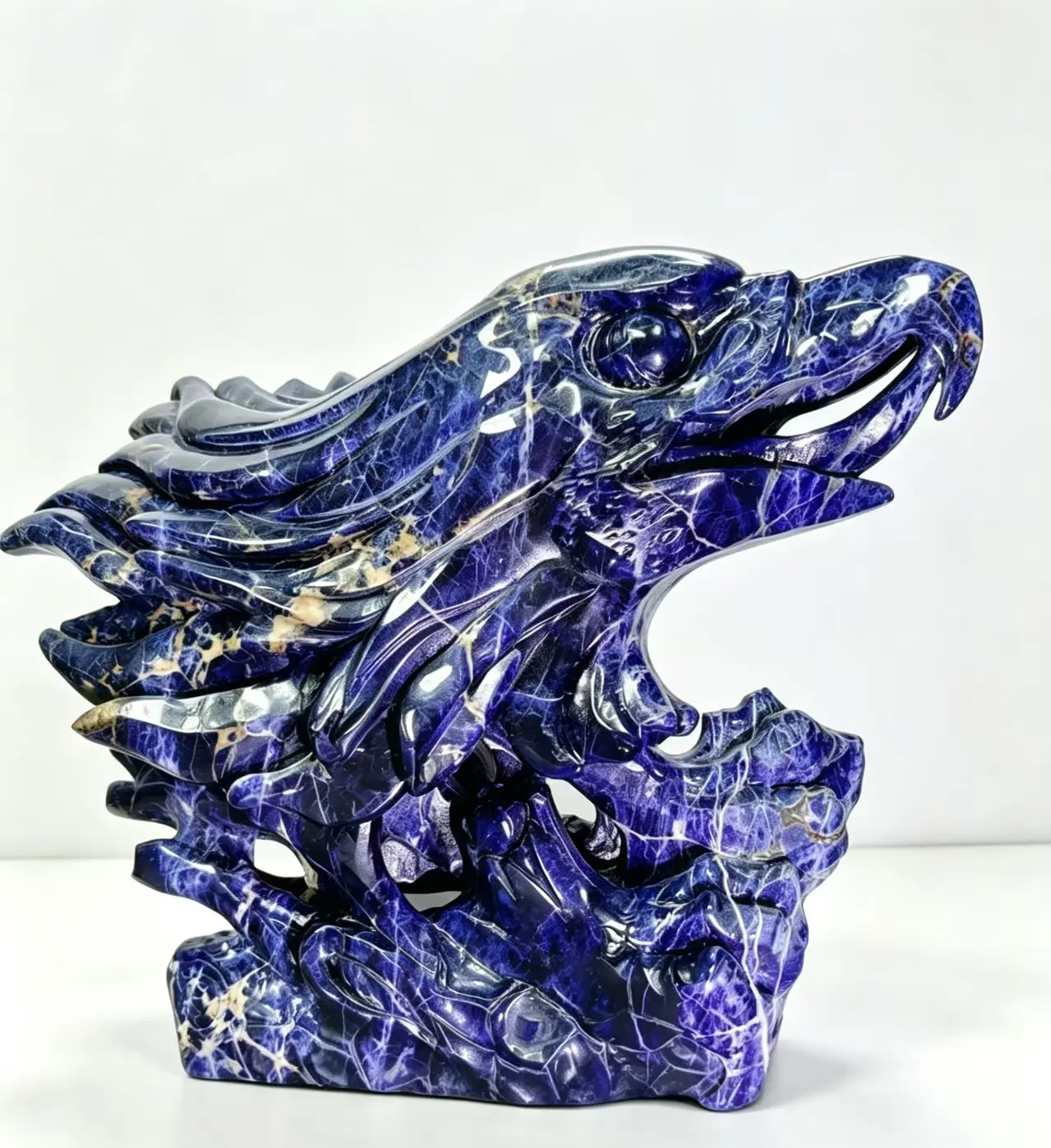 Natural Sodalite Eagle Sculpture