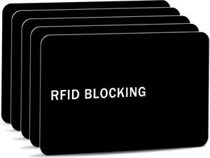5 Pack RFID Blocking Card Contactless NFC Credit Card ID Protection Safe Bank Card Passport Entire Wallet Purse Shield Protector Blocker Guard (Pack of 5, Black)