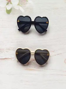 New Cute Bee Heart Shape Fashion Decorative Glasses, 4/3/2 Pieces, Stylish Accessory for Daily Wear, Perfect Gift Idea