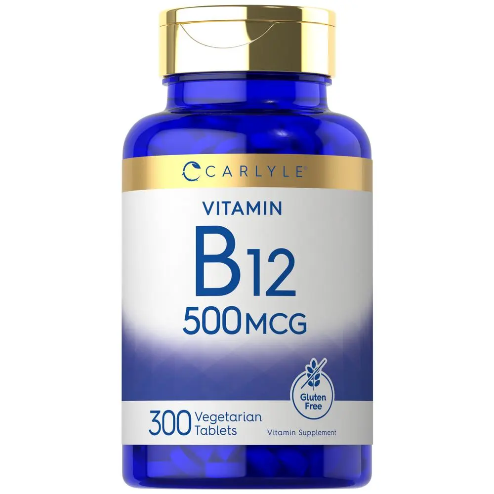 Carlyle Vitamin B-12 500mcg | 300 Tablets | Vegetarian, Non-GMO, Gluten Free Supplement Carlyle Vitamin B-12 500mcg | 300 Tablets | Vegetarian, Non-GMO, Gluten Free Supplement