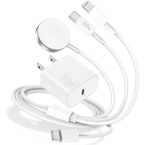 For iPhone17 Charger,3 in 1 2025 Upgraded Apple Watch Charger, Multiple USB C Cable Magnetic iWatch Charger Fast Charging Cord 6FT for Apple Watch Ultra/SE/SESeries 10/9/8/7/6/5/4/3,iPhone 16 15 14-White