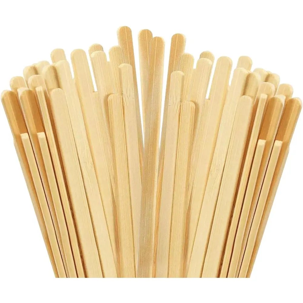 100 Pcs 5.5 In Birch Wood Coffee Stirrers - Biodegradable Eco-Friendly Wooden Beverage Mixers for Daily Use, Shop Bar Use, Cocktail, Hot Chocolate