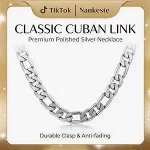 925  Silver plated Figaro Chain Necklace 6mm/8mm/10mm/12mm – silver plated Chain for Men and Women, Durable Mens Silver Chain, Hypoallergenic Nickel-Free Silver Necklace, Waterproof, Lobster Clasp, Gift Ready