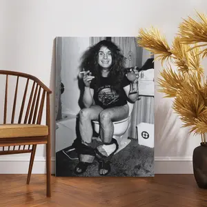 Funny Movie Bathroom Art Decor Poster, Ozxy Osbaurne Toilet Poster - Black And White Movie Canvas Prints - Bathroom Toilet Wall Decor, Perfect gift for a housewarming party