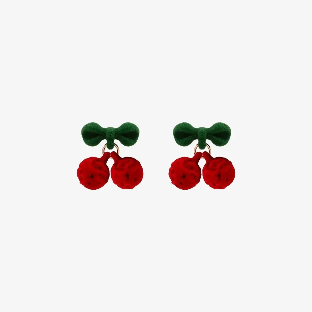 Velvet Cherry Clip-On Earrings