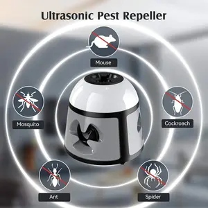 Sound Wave Mouse Repeller, LED Flashing Alarm, Adjustable Sound Size, Effective Pest Control Device, Home & Office Use
