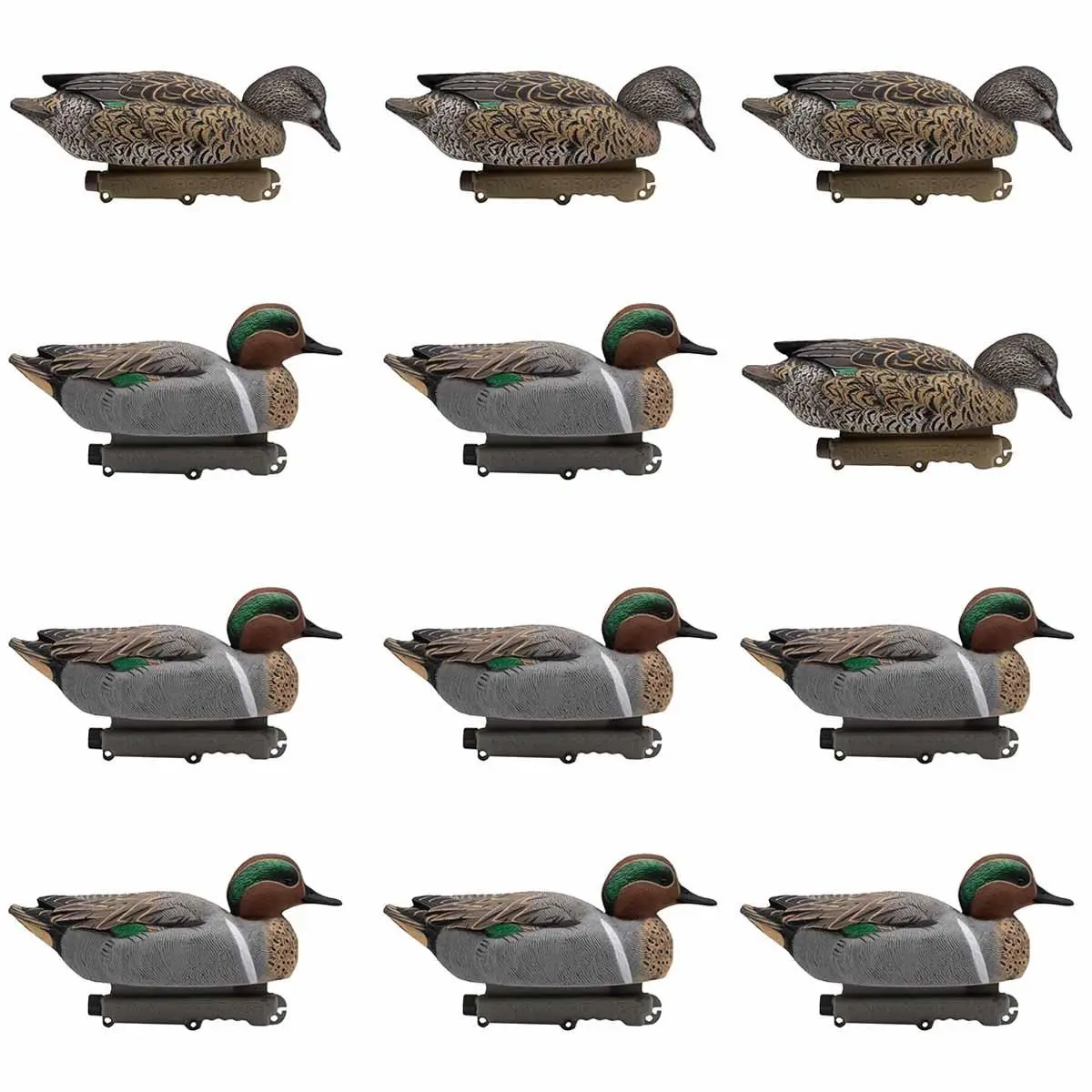 Final Approach HD Green-Winged Teal Floater Duck Decoys, 12 Pack